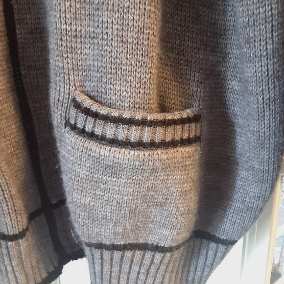 Vintage Men's Tan Brown Grandpa Wool Blend Zippered Sweater Cardigan | Large - Picture 5 of 15